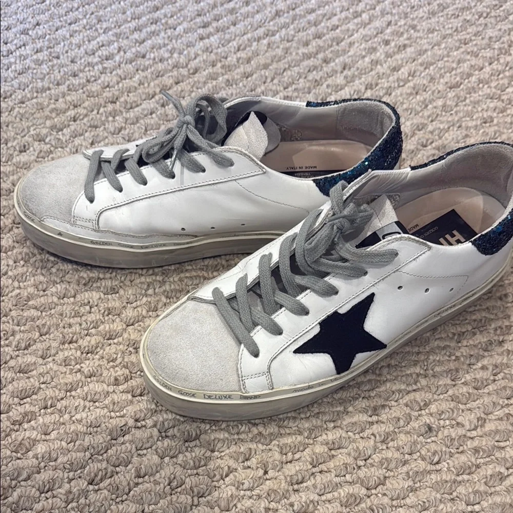 Golden Goose White and Black Star Sneakers - Picture 3 of 4